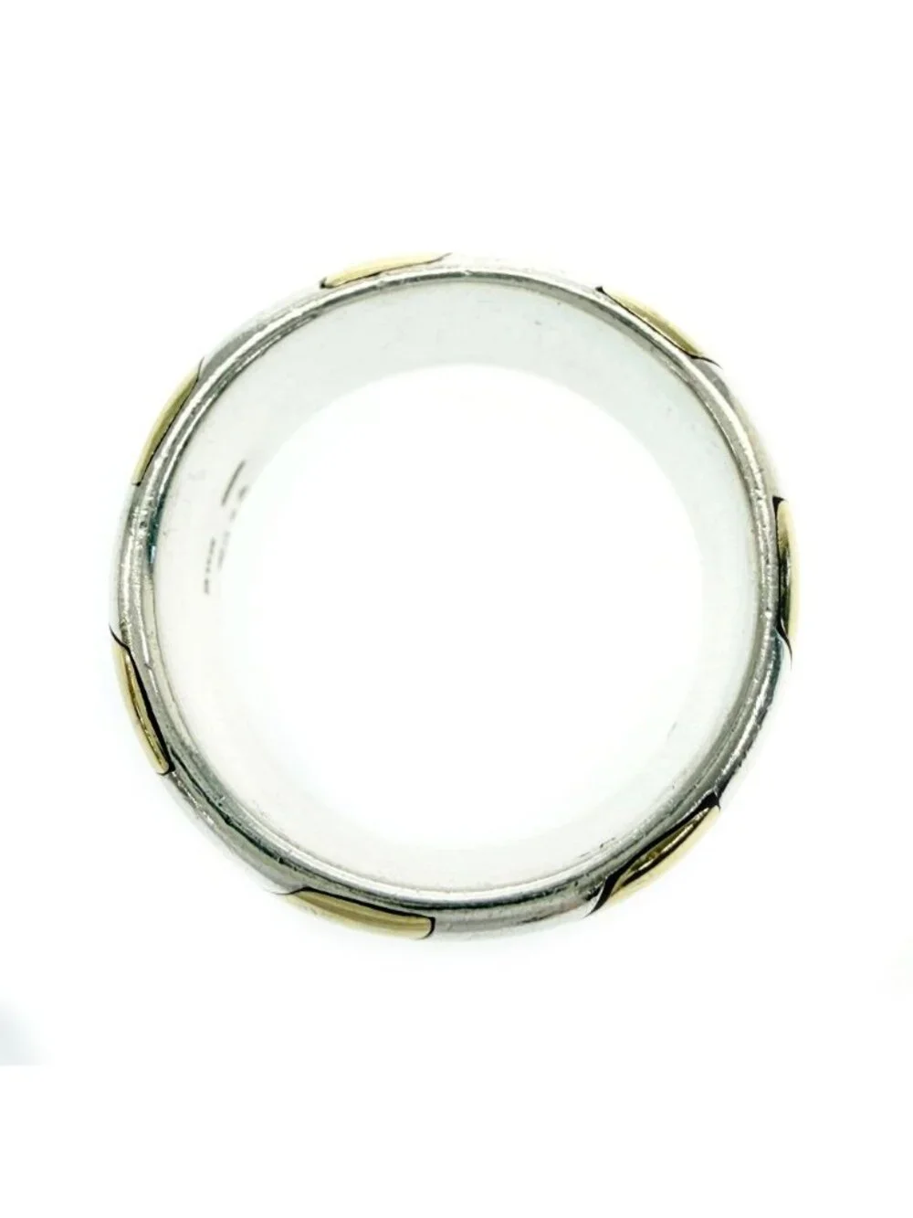 Tiffany & Co Silver Gold Combination Herringbone Ring